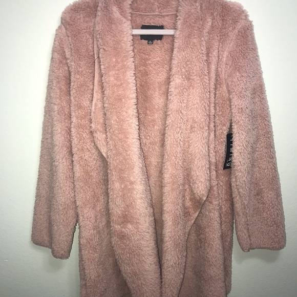 NWT Nordstrom Cozy Teddy Wrap Sherpa Coat - Picture 3 of 7